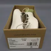 Lucky Brand Girls Eviee white Round Toe Slip on Ballet Flats Size 3.5M
