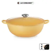 在飛比找momo購物網優惠-【Le Creuset】琺瑯鑄鐵鍋媽咪鍋 28cm(蜂蜜黃-