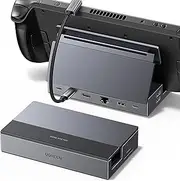 UGREEN Steam Deck Dock, 9-in-1 USB C Docking Station, Adjustable Folding Stand, 4K@60Hz HDMI, Gigabit Ethernet, 100W PD, 10Gbps Type C& A, SD/TF for Steam Deck OLED, ROG Ally X, Legion Go, MSI Claw