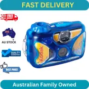 Sport Waterproof Single-Use Camera 27 Exposures 15M Blue 35mm Compact & Durable