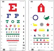 Cosmid Traditional Snellen Color & Kindergarten Color Distance Vision Eye Cha...