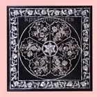 Black Marble Inlay Side Table Top 29" x 29" | Handmade Pietra Dura Table Top for