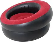 Inflatable Chair Inflatable Couch Quick Inflation Single Lazy Sofa Flocking Air Sofa Lounger for Outdoor Activities Courtyard, Red