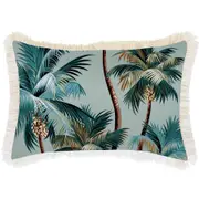 Cushion Cover-Coastal Fringe-Palm Trees Seafoam-35cm x 50cm