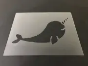 Narwhal #1 Stencil 10mm or 7mm Thick, Crafts, Narwhale, Whale, Unicorn