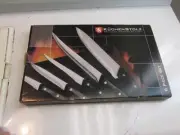 Kuchenstolz 6 piece set -5 knives- 1 sharpener & cutting board NEW