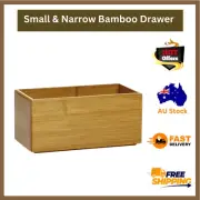 Small & Narrow Bamboo Drawer Tidy Clutter-Free Storage Unit Stackable Organiser