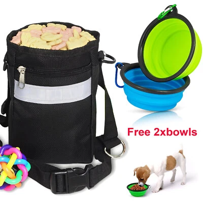 Pet Training Bag Puppy Walking Pouch with Poop Waste Bag, Black, for Pet Stuff
