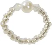 [Feelontop] 1 pc Boho Chic Transparent Beads Plastic Elastic Toe Ring Summer Beach Finger Foot Jewellery
