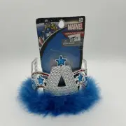 Marvel American Dream Tiara Dress Up Cosplay Kids Blue White Sparkles New Year.