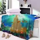 Submarine Castle Nice Coral 3D Warm Plush Fleece Blanket Picnic Sofa Couch