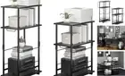 Height Adjustable Computer Tower Stand, 3-Tier CPU Holder Cart Printer Stand