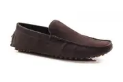 Mens Zasel Summer Slip On Dark Brown Suede Boat Shoes