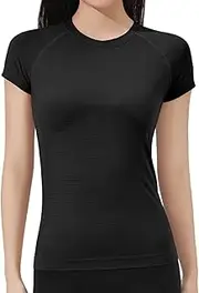 [TianheInnove] Women's Short Sleeve Workout T-Shirt Quick-Dry Yoga Top,Breathable Running Shirt with High Stretch