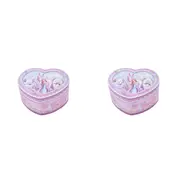 2x Gibson Gifts Girls Princess Heart Musical Jewelry Box Organiser 15x12cm