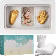 La Premura Baby Keepsake Hand Casting Kit with Shadow Box Frame - Plaster Hand M