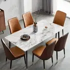 Classic Dining Table Modern Marble TableTop Kitchen Restaurant Home Furniture