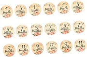 ASAKKURA 18pcs Wooden Flower Milestone Monthly Milestone Months Milestone Milestones Milestone Cards Milestone Signs Sign Months Milestone Cards Newborn Sign