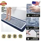 Luxurious 59x20 Navy Microfiber Bath Mat - Soft, Quick Dry & Machine Washable