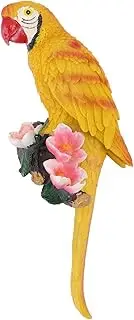 Shape Wall Decor, Exquisite Design Shape State Resin Bird Figurine Half Face Hanging Sculpture for Wall Tree Living Room Balcony Garden (Yellow)
