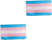 Kisangel 2pcs Large Transgender Pride Flag Durable Rainbow Banner with Grommets for Outdoor Decoration Lightweight Uv Fade Resistant Lgbt Flag for Festivals and Events