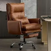 Home Office Chair High Back Executive Chair, PU Leather Computer Desk Chair with Soft Bag Armrest, Adjustable Height Swivel Conference