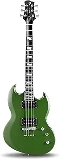 Fesley 39'' SG Electric Guitar: Full Size Solid Body Electric Guitars with Humbucker Pickups,Beginner Guitar for Adults with Mahogany Body,Bone Nut,Electric Guitar Kit with Gig Bag,Cable, FSG350,Green