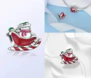 Silver Charm Christmas Beads Fits Bracelet Bangle Jewelry Accessories B