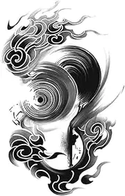 Semi-Permanent Tattoo,Flame,Flame Tattoos,Water-Resistant,Real Tattoo Look,Resilience,Lasts 1-2 Weeks,18 x 11 cm