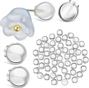 SEWACC 50pcs Earring Backs for Heavy Earrings Discreet Ear Studs Stoppers Secure Safety Backs for Women Unnoticeable Design Easy Application TPE Material