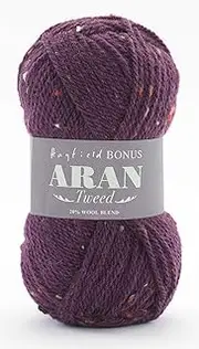[Sirdar] Hayfield Bonus Aran Tweed, Plum (663), 400g by Purple F011-0663
