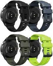 [VEVEL] For Garmin Instinct Watch Bands/Forerunner 955 Watch Band,22mm Soft Silicone Straps For Forerunner 945/Instinct 2/Forerunner 935/Forerunner 965 (4 Packs)