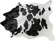 Anneome 1Pc Cow Pattern Christmas Floor Mat Artificial Plush Non Slip Carpet for Living Bedroom Playroom Decorative Rug Unique Cowhide Design for Home Decor