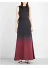 Ted Baker Delena Sz 2 US 6 Ombre Long Maxi Dress Black Deep Red Wedding Formal