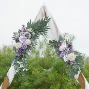 2 Pieces Wedding Arch Flowers Backdrop Decor Rustic Green Leaves Wedding Arch
