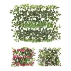 Artificial Rose Leaf Trellis Screen Expandable Garden Fence Privacy Screening