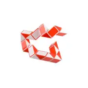 Rhode Island Novelty - MAGIC CUBE (Twisting Snake Puzzle)(Red & White) (3 inch)