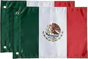 2PCS Mexico Flags for Whip Lights or Antenna Flag Poles, 18" x 12" Double Sided Whip Light Mexican Flags for UTV ATV Can-Am Polaris RZR SXS Boats Ulti Offroad (2 mx flag)