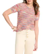 Nic+Zoe Spacedye Tuck Stitch Sweater Tee
