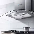 Devanti 900mm Rangehood 90cm Range Hood Glass Canopy Stainless Steel Kitchen New