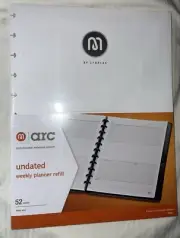 arc staples undated weekly planner refills 52 weeks 8.5 x 11" 25218 letter size