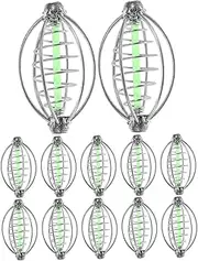 KICHOUSE 12pcs Fishing Bait Trap Cages Carp Lure Fishing Feeder Portable Bait Thrower for