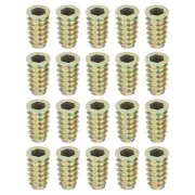 50Pcs Threaded Inserts, 5/16"-18x1" Zinc Hex-Flanged Nut Threaded Inserts