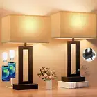 Set of 2 Touch Control Table Lamp with 2 USB Ports 3-Way Dimmable Modern Nights