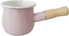 Enamel Milk Pot, Butter Warmer Non-Stick Mini Saucepan, 4 Inch 17 Oz Small Cookw