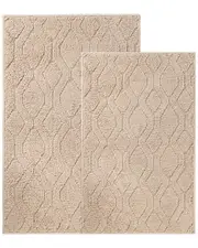 Superior Set of 2 Large Brou Geometric Diamond Washable Bath Rugs