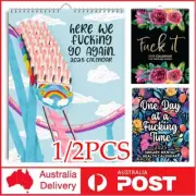 1/2Pcs Here We Go Again 2025 Calendar 2025 Wall Calendar Planner Tired-Ass Women
