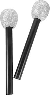 2pcs Glitter Fake Microphone Props Sparkly Boys and Girls Microphone Toys for Dance Parties Birthday Celebrations