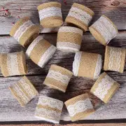 2m Natural Jute Burlap Ribbon Roll with White Lace