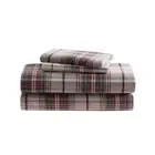 Moutlake Plaid 4-Piece Medium Red Flannel Full Sheet Set